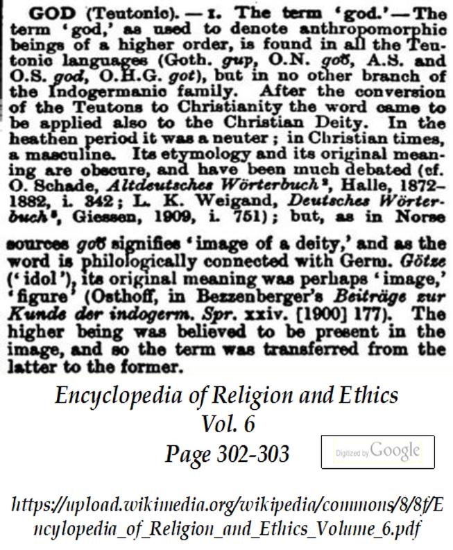 encyclopedia of religion and ethics vol 6 pg 302 303 - god
